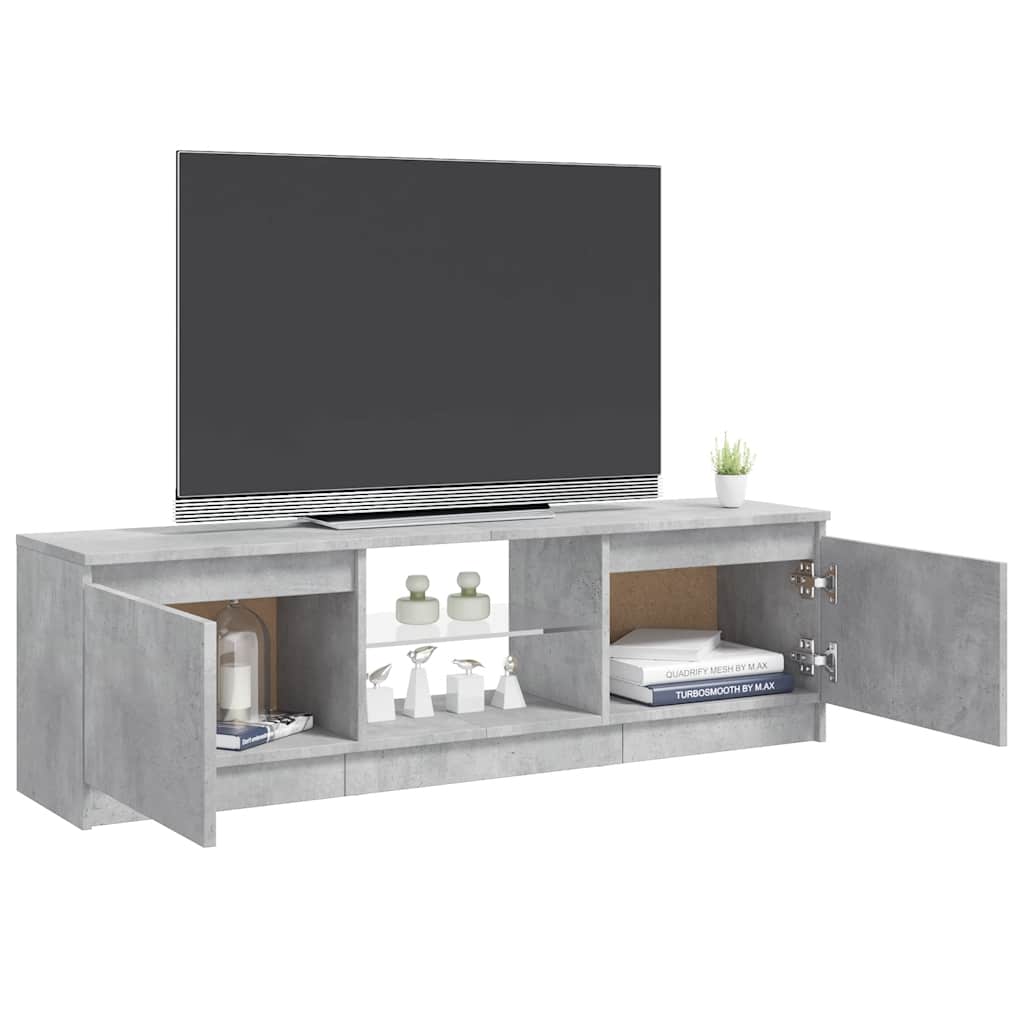 vidaXL Meuble TV avec lumières LED gris béton 120x30x36 cm - Image 6