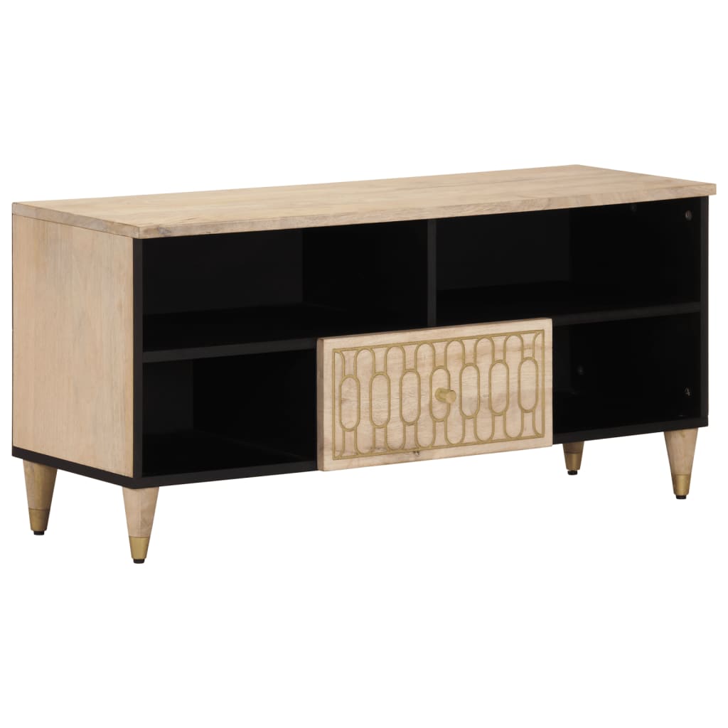 vidaXL Meuble TV 100x33x46 cm bois massif de manguier