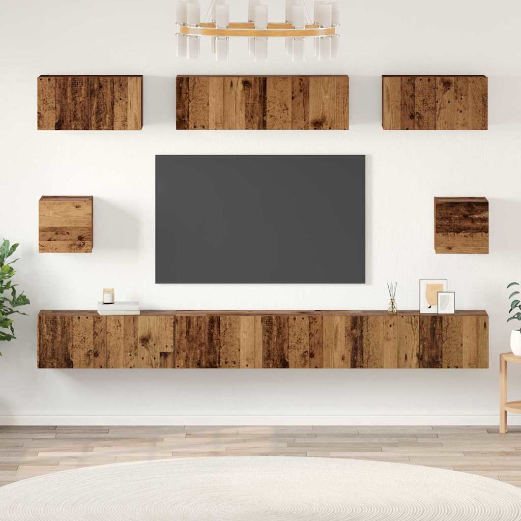 vidaXL Ensemble meuble TV 8 pcs Bois Ancien Bois d'ingénierie