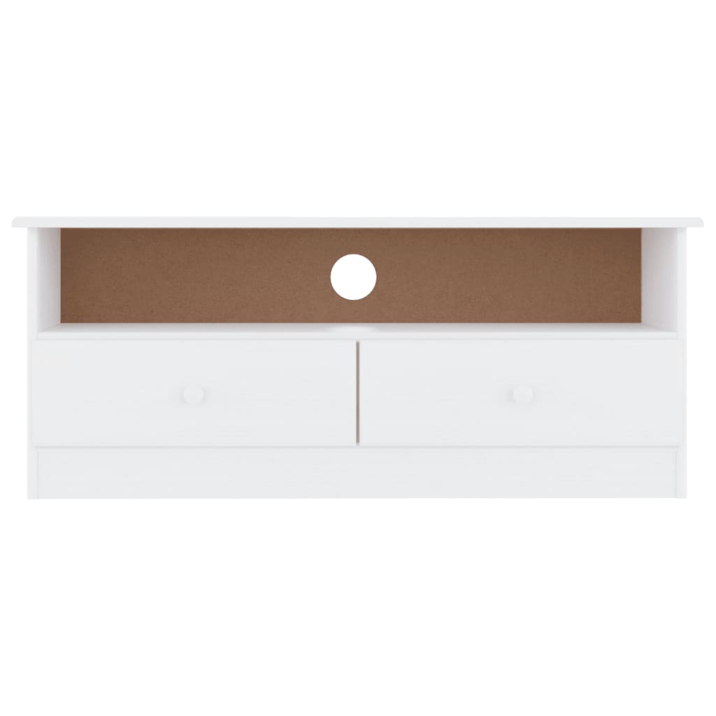 vidaXL Meuble TV et tiroirs ALTA blanc 100x35x41 cm bois massif de pin - Image 3
