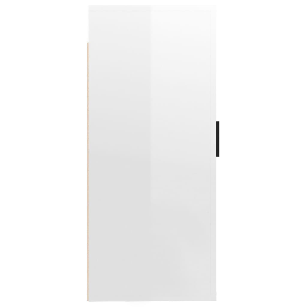 vidaXL Meuble TV mural Blanc brillant 40x34,5x80 cm - Image 6