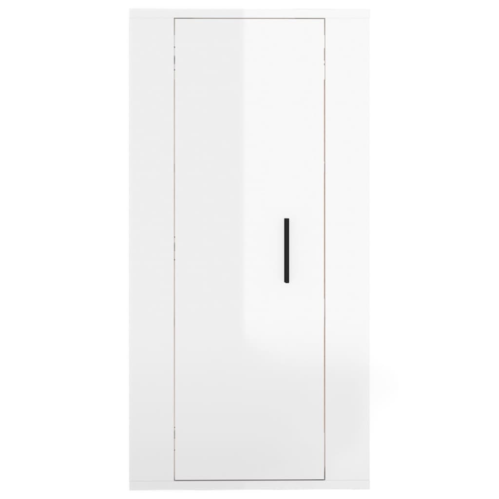 vidaXL Meuble TV mural Blanc brillant 40x34,5x80 cm - Image 5