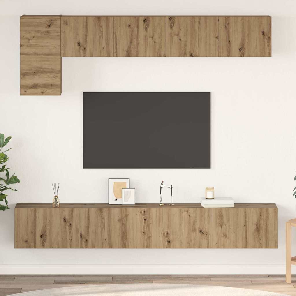 vidaXL Ensemble meuble TV 5 pcs Chêne artisanal Bois d'ingénierie