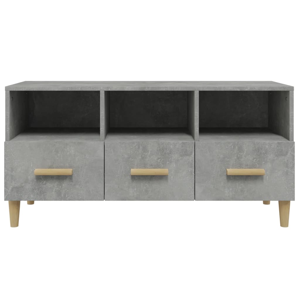 vidaXL Meuble TV gris béton 102x36x50 cm bois d'ingénierie - Image 6