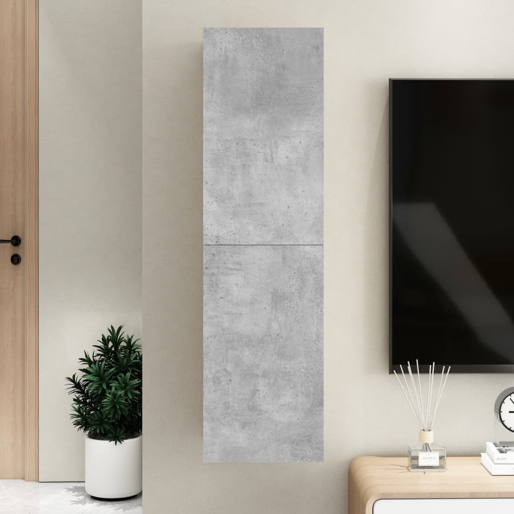 vidaXL Meuble TV Gris béton 30,5x30x110 cm Bois d’ingénierie