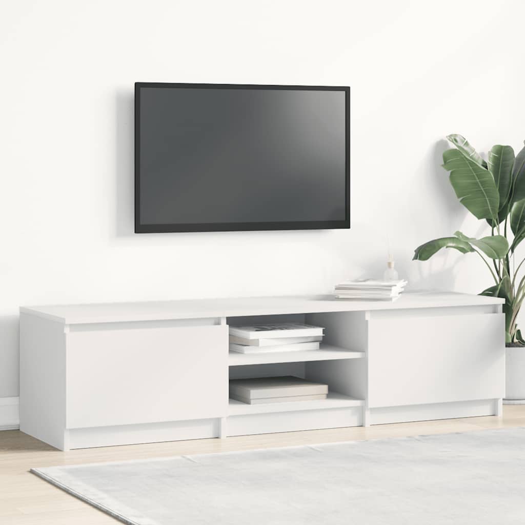 vidaXL Meuble TV Blanc 140x40x35,5 cm Bois d'ingénierie