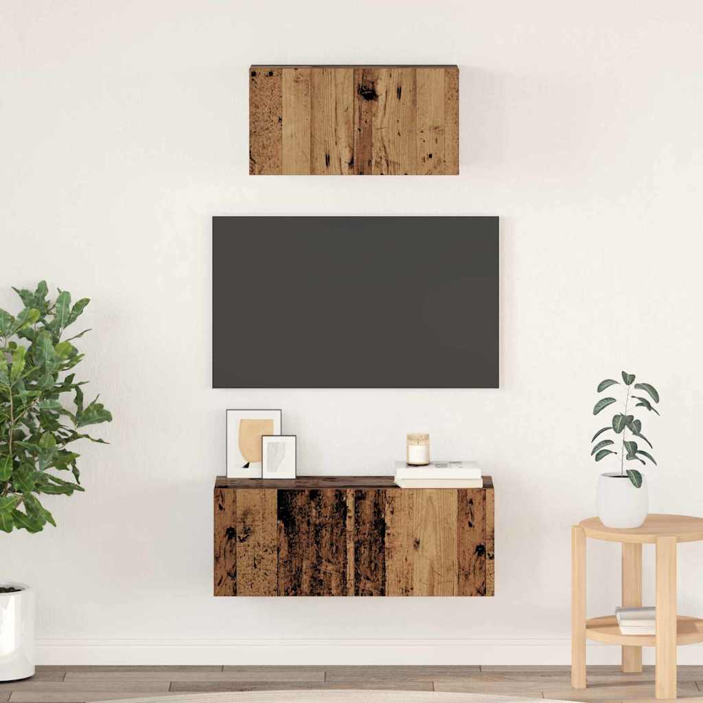 vidaXL Ensemble meuble TV 2 pcs Bois Ancien Bois d'ingénierie