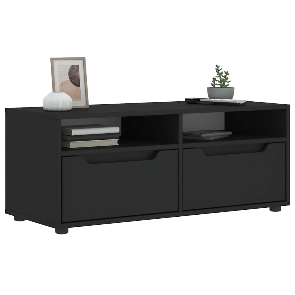 vidaXL Meuble TV VISNES noir 100x40x38 cm bois d'ingénierie