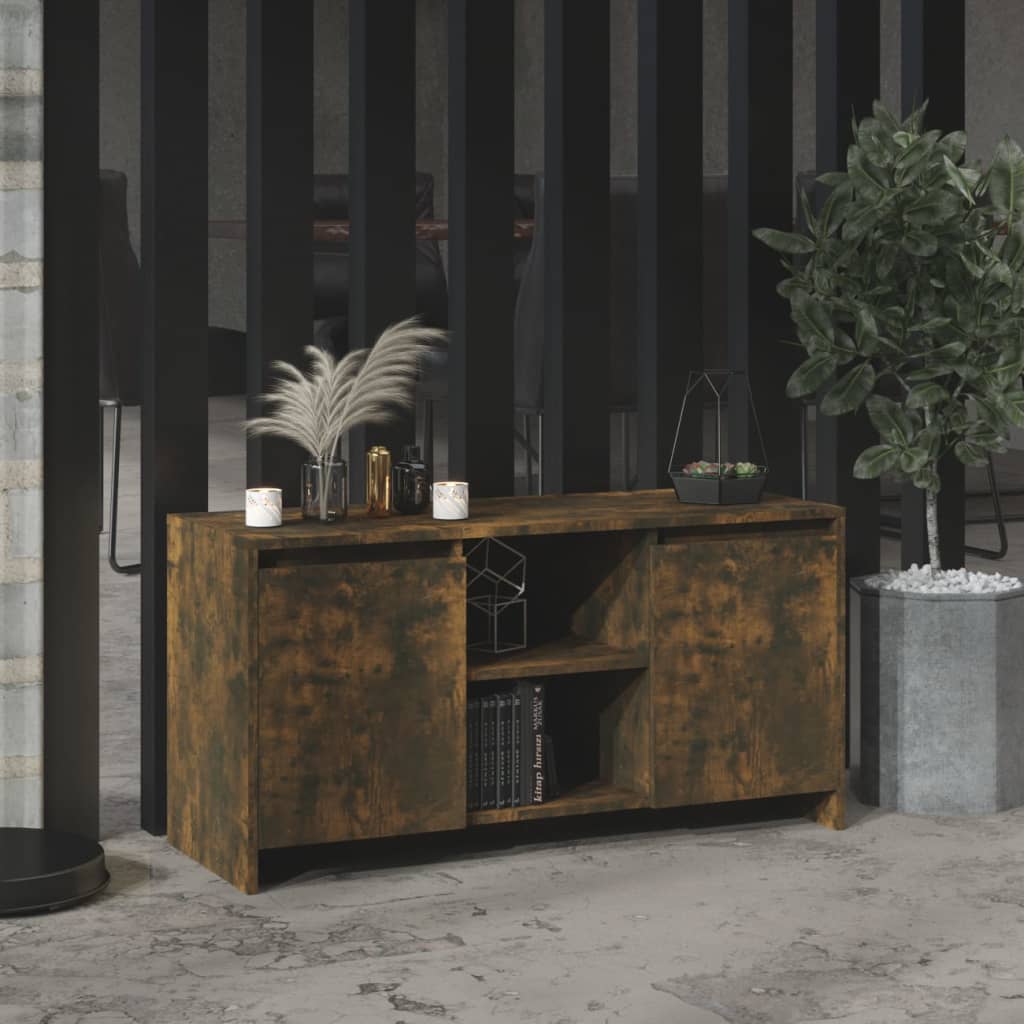 vidaXL Meuble TV Chêne fumé 102x37,5x52,5 cm Bois d'ingénierie