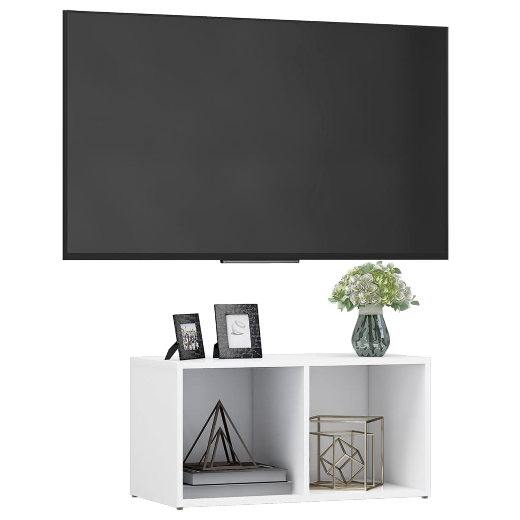vidaXL Meuble TV blanc 72x35x36,5 cm bois d’ingénierie - Image 3