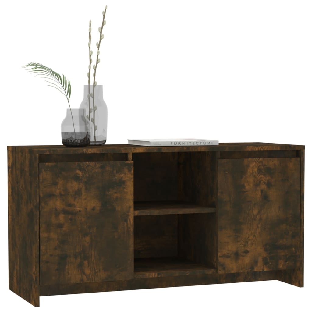 vidaXL Meuble TV Chêne fumé 102x37,5x52,5 cm Bois d'ingénierie - Image 6