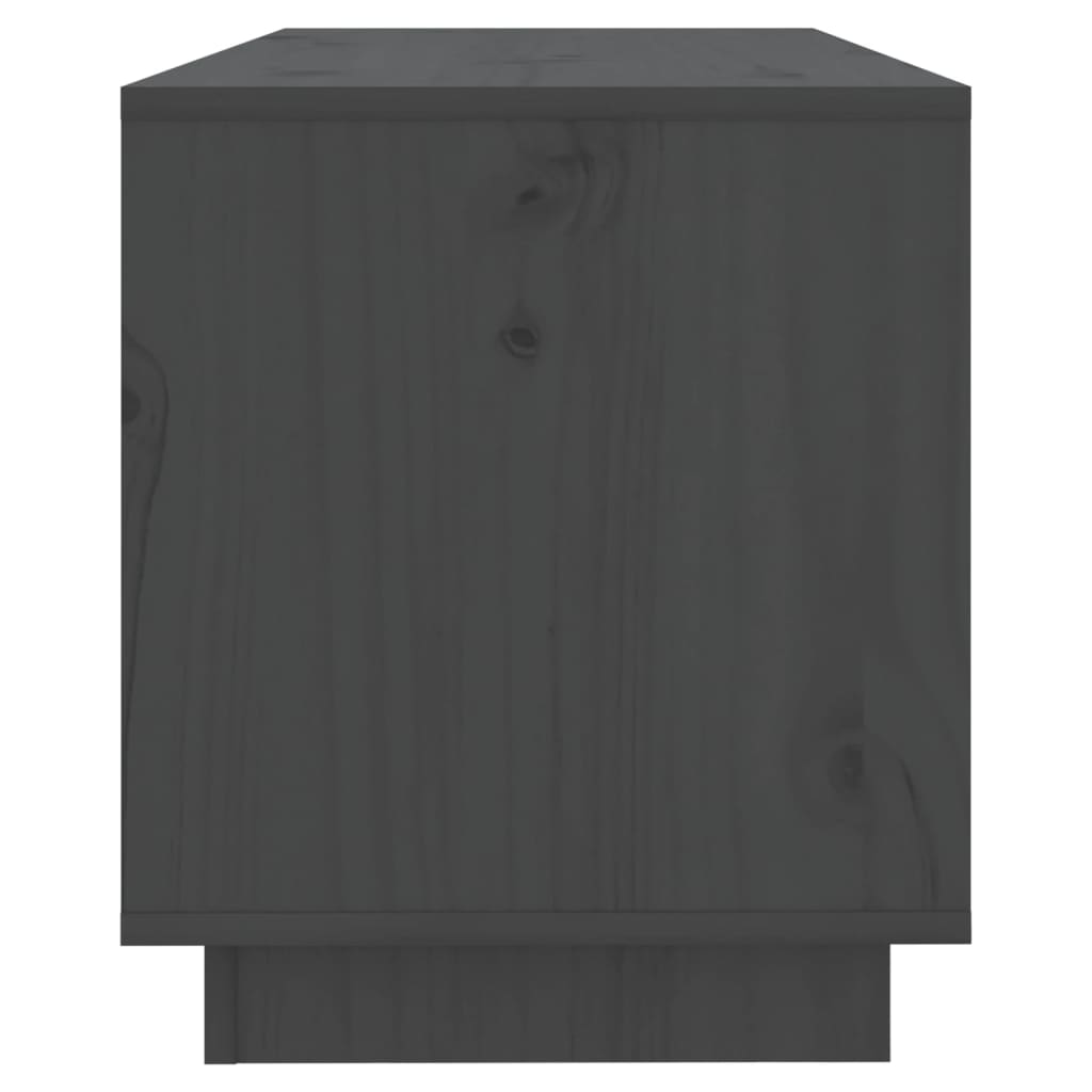 vidaXL Meuble TV Gris 74x34x40 cm Bois de pin massif - Image 5