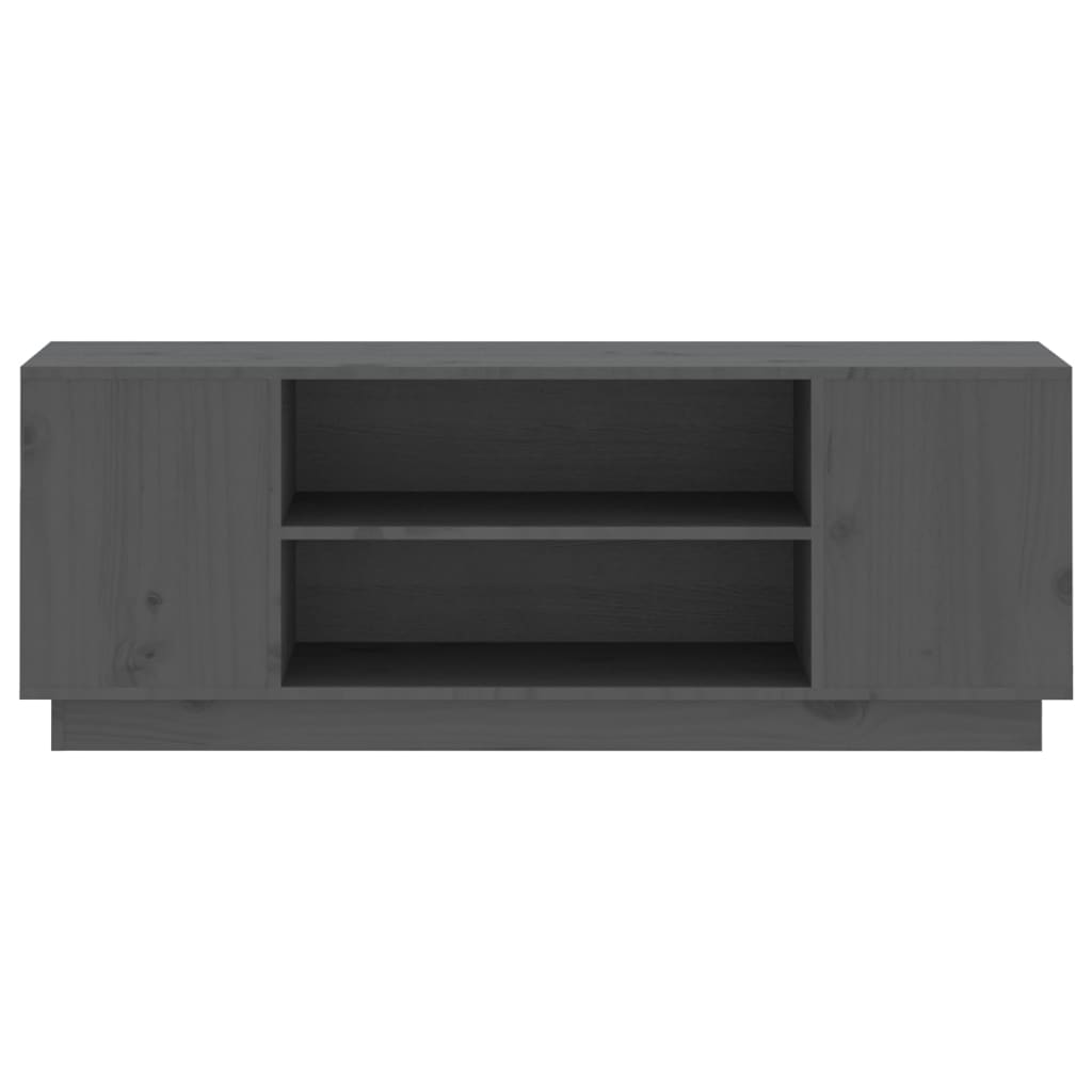 vidaXL Meuble TV Gris 110x35x40,5 cm Bois de pin massif - Image 5