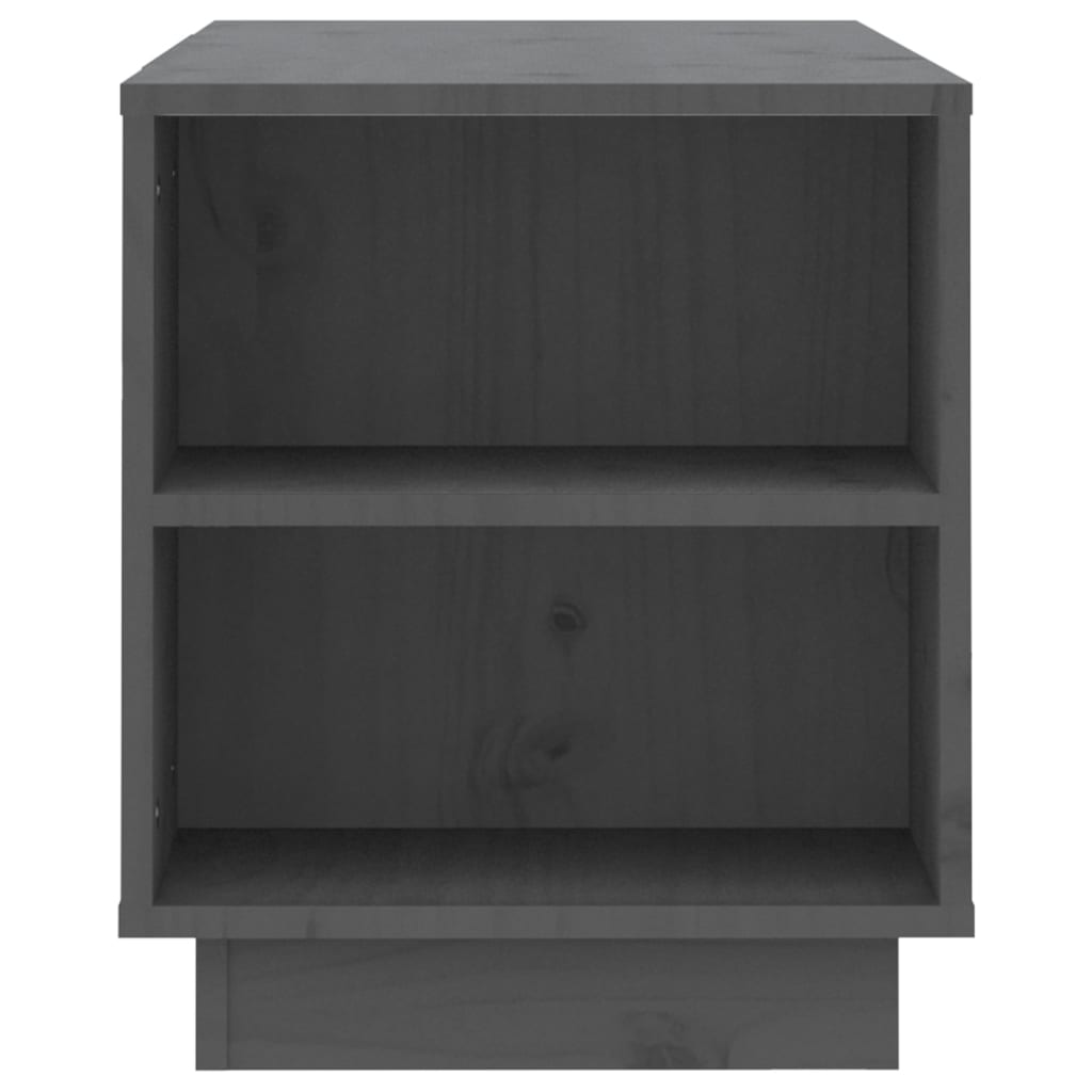 vidaXL Meuble TV Gris 110x35x40,5 cm Bois de pin massif - Image 6