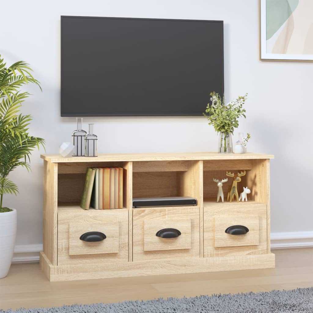 vidaXL Meuble TV chêne sonoma 100x35x50 cm bois d'ingénierie