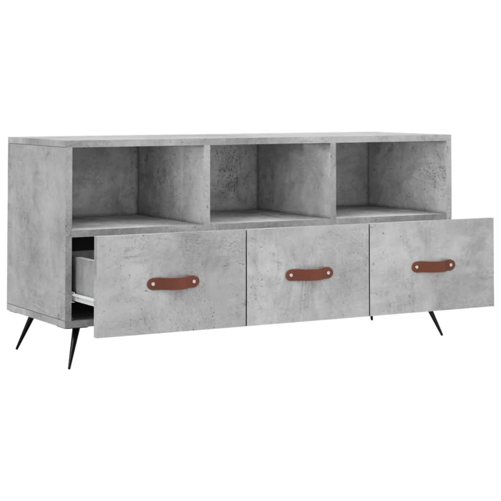 vidaXL Meuble TV gris béton 102x36x50 cm bois d'ingénierie - Image 6
