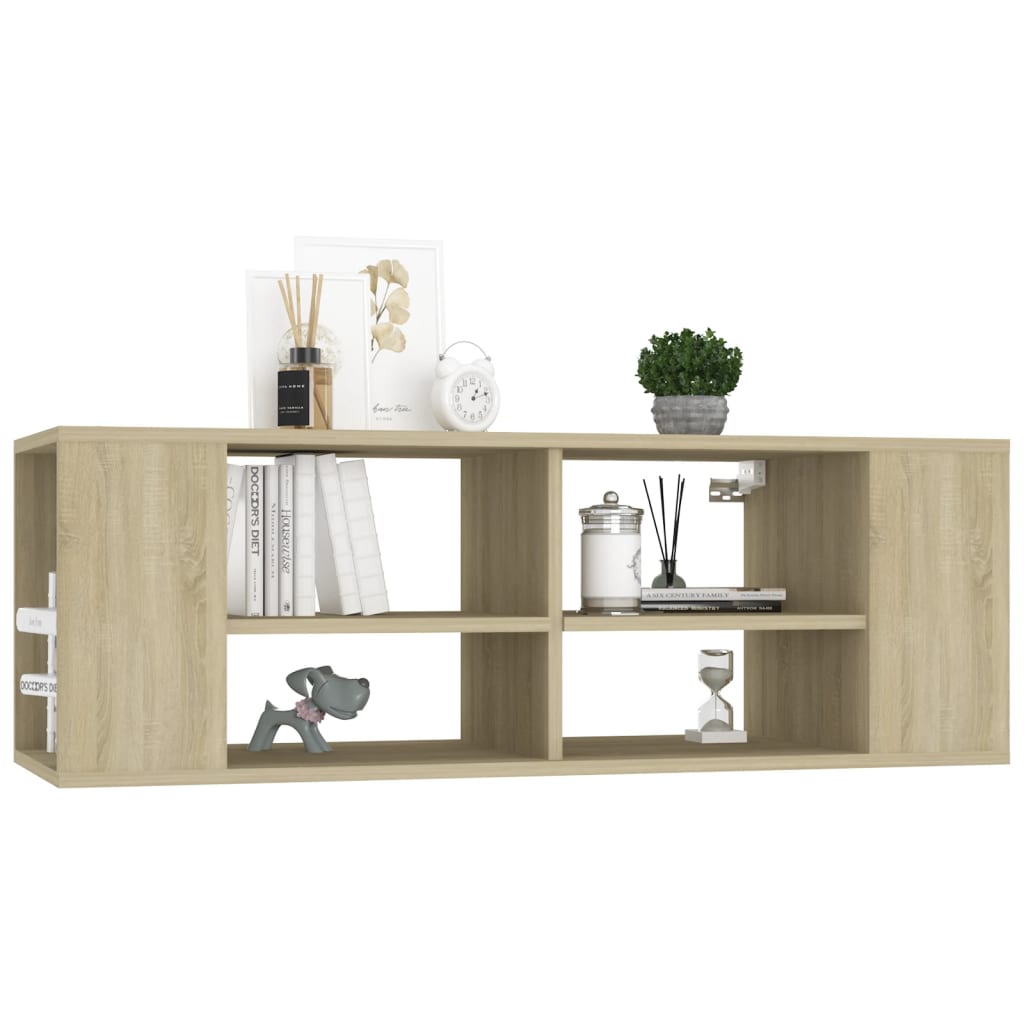 vidaXL Meuble TV mural Chêne sonoma 102x35x35 cm Bois d’ingénierie - Image 3