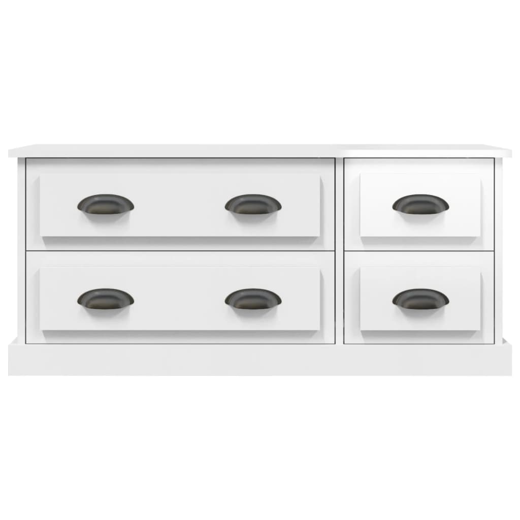 vidaXL Meuble TV blanc brillant 100x35,5x45 cm bois d'ingénierie - Image 6
