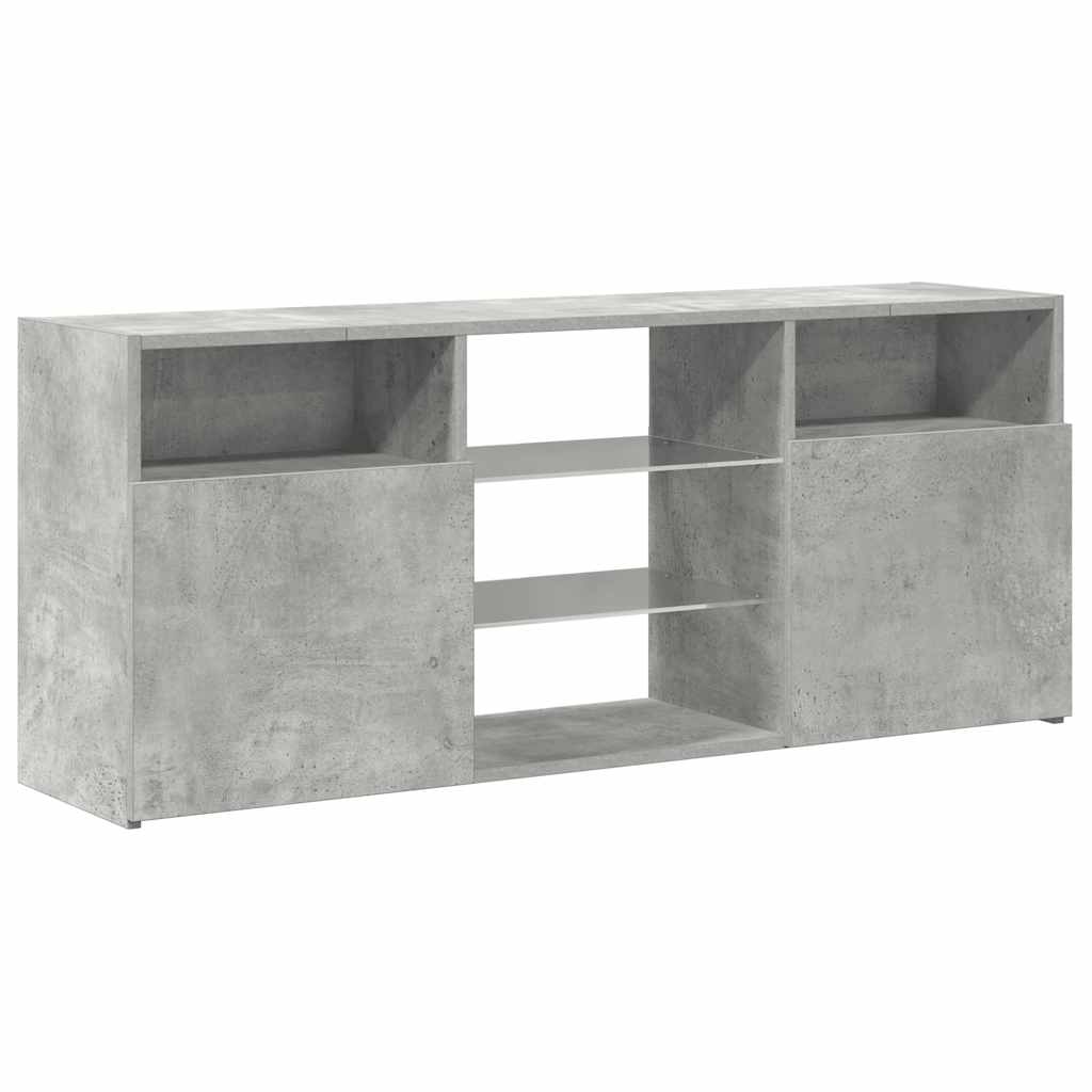 vidaXL Meuble TV avec lumières LED gris béton 120x30x50 cm - Image 6