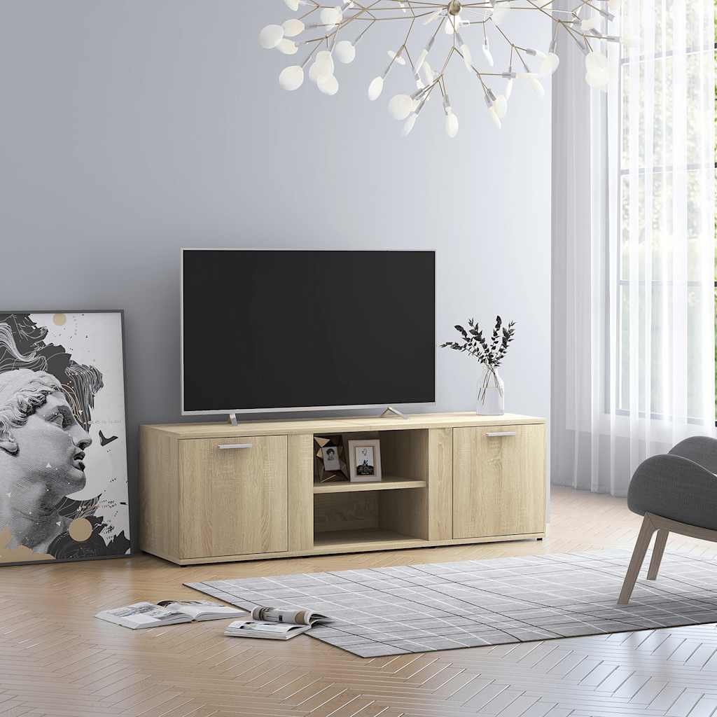 vidaXL Meuble TV Chêne sonoma 120x34x37 cm Bois d’ingénierie - Image 4