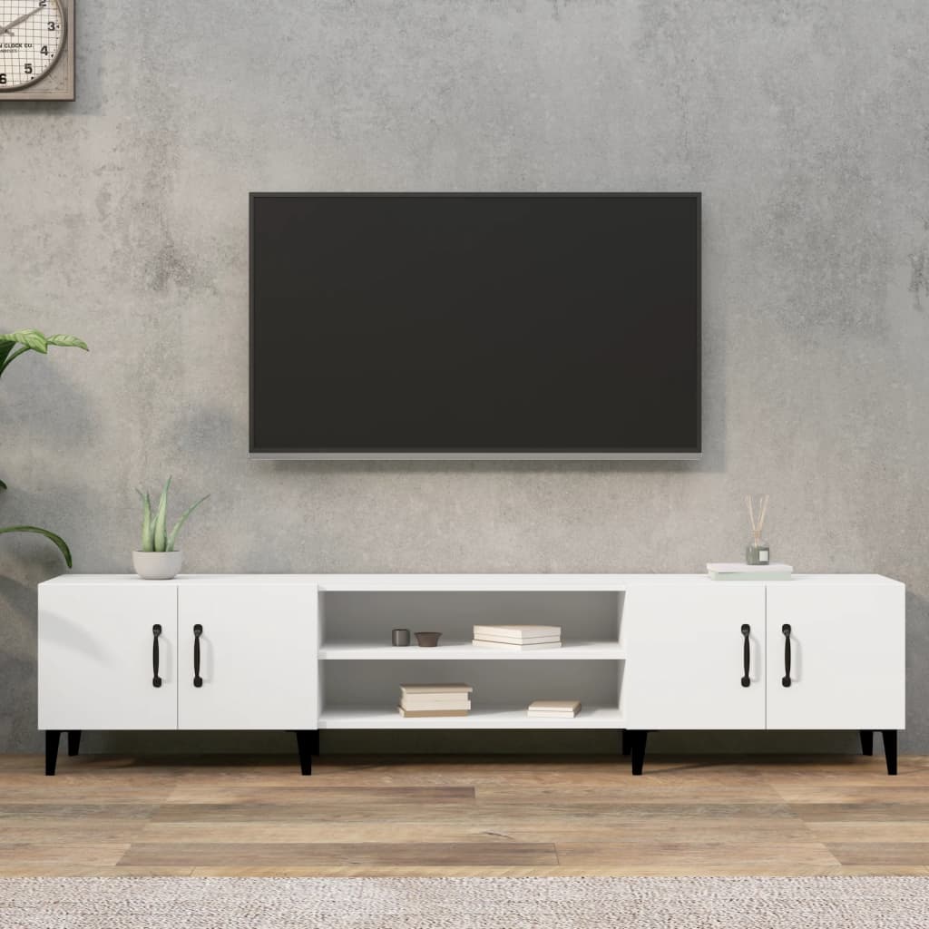 vidaXL Meuble TV Blanc 180x31,5x40 cm Bois d'ingénierie