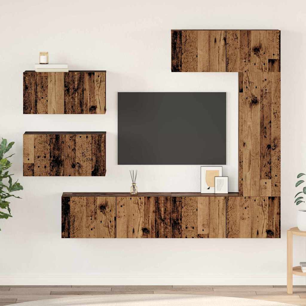 vidaXL Ensemble meuble TV 6 pcs Bois Ancien Bois d'ingénierie