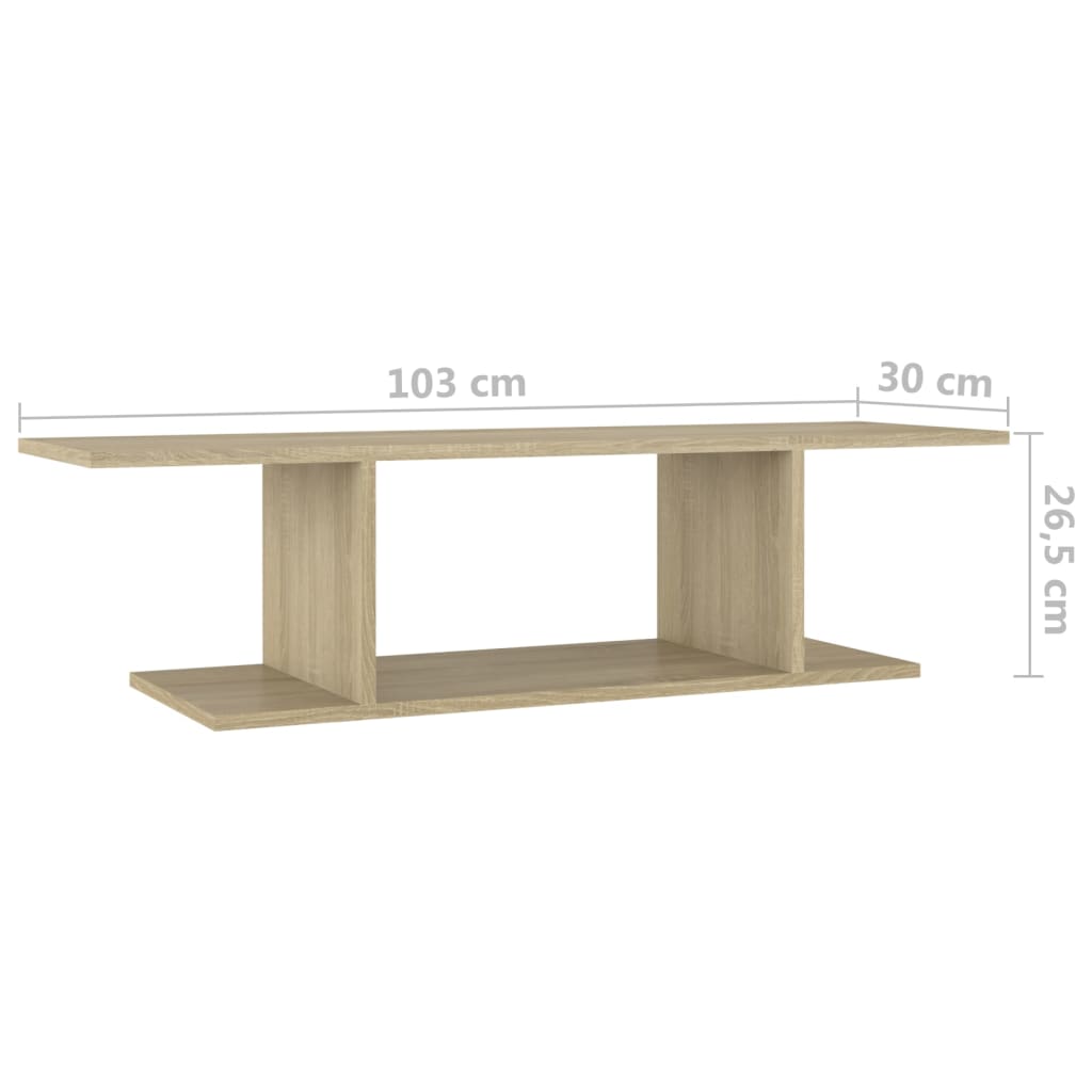 vidaXL Meuble TV mural Chêne sonoma 103x30x26,5 cm - Image 6