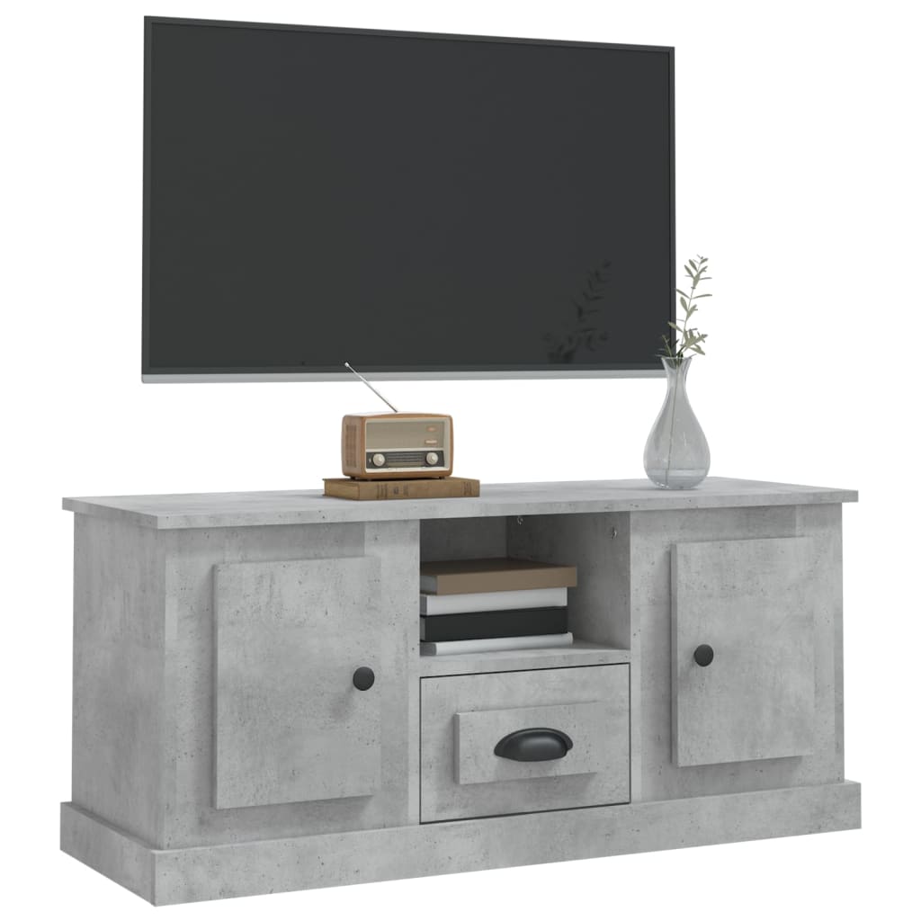 vidaXL Meuble TV gris béton 100x35,5x45 cm bois d'ingénierie - Image 4