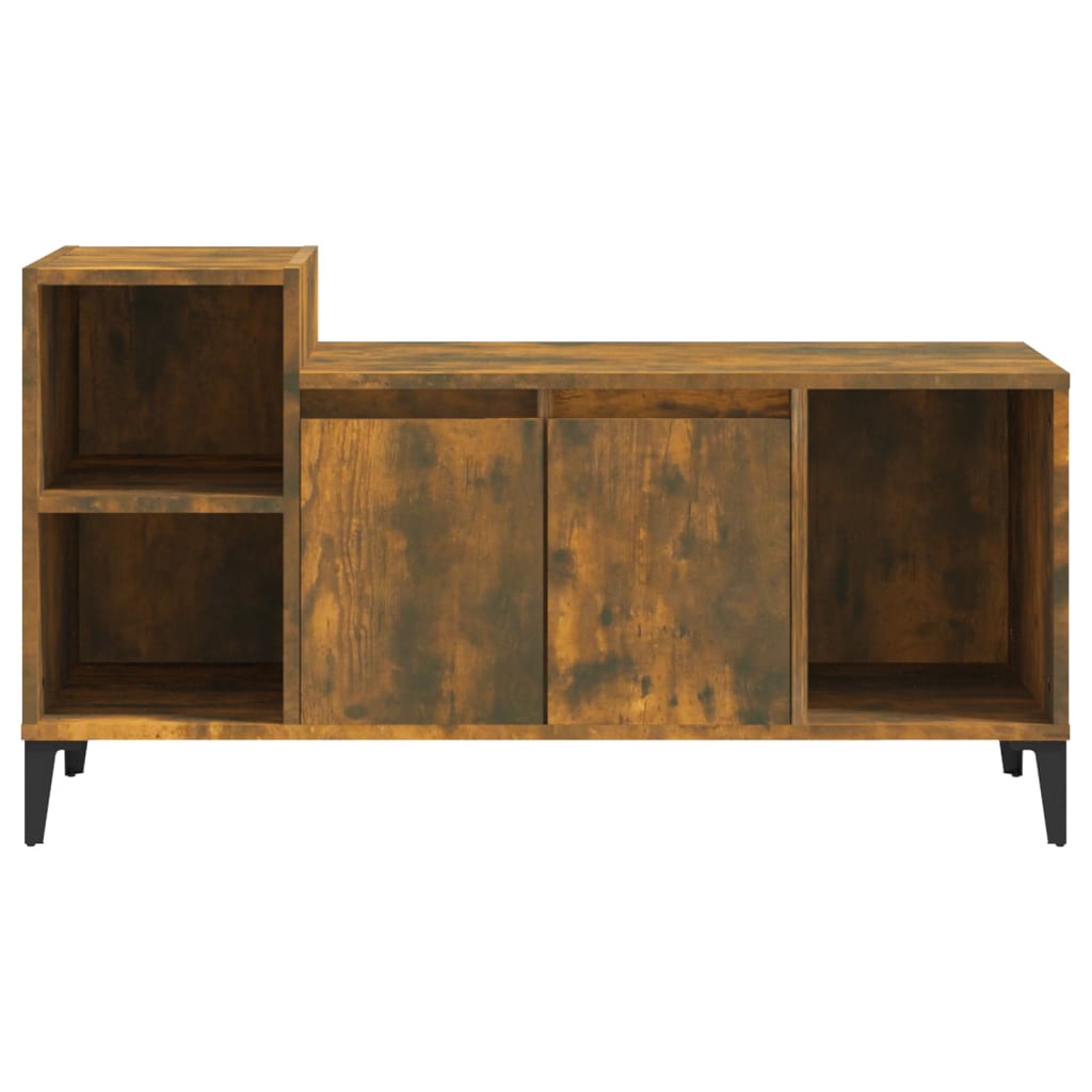vidaXL Meuble TV Chêne fumé 100x35x55 cm Bois d'ingénierie - Image 5
