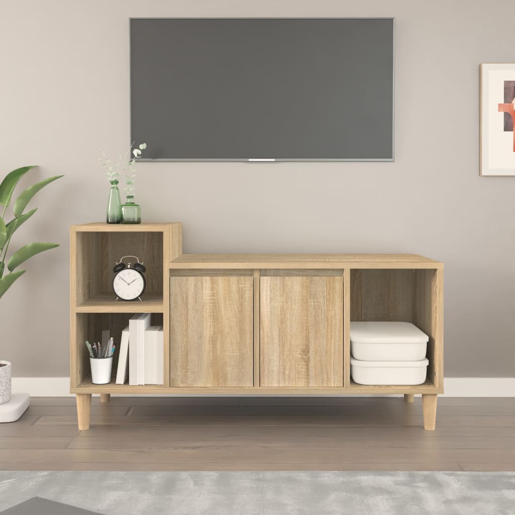 vidaXL Meuble TV Chêne sonoma 100x35x55 cm Bois d'ingénierie