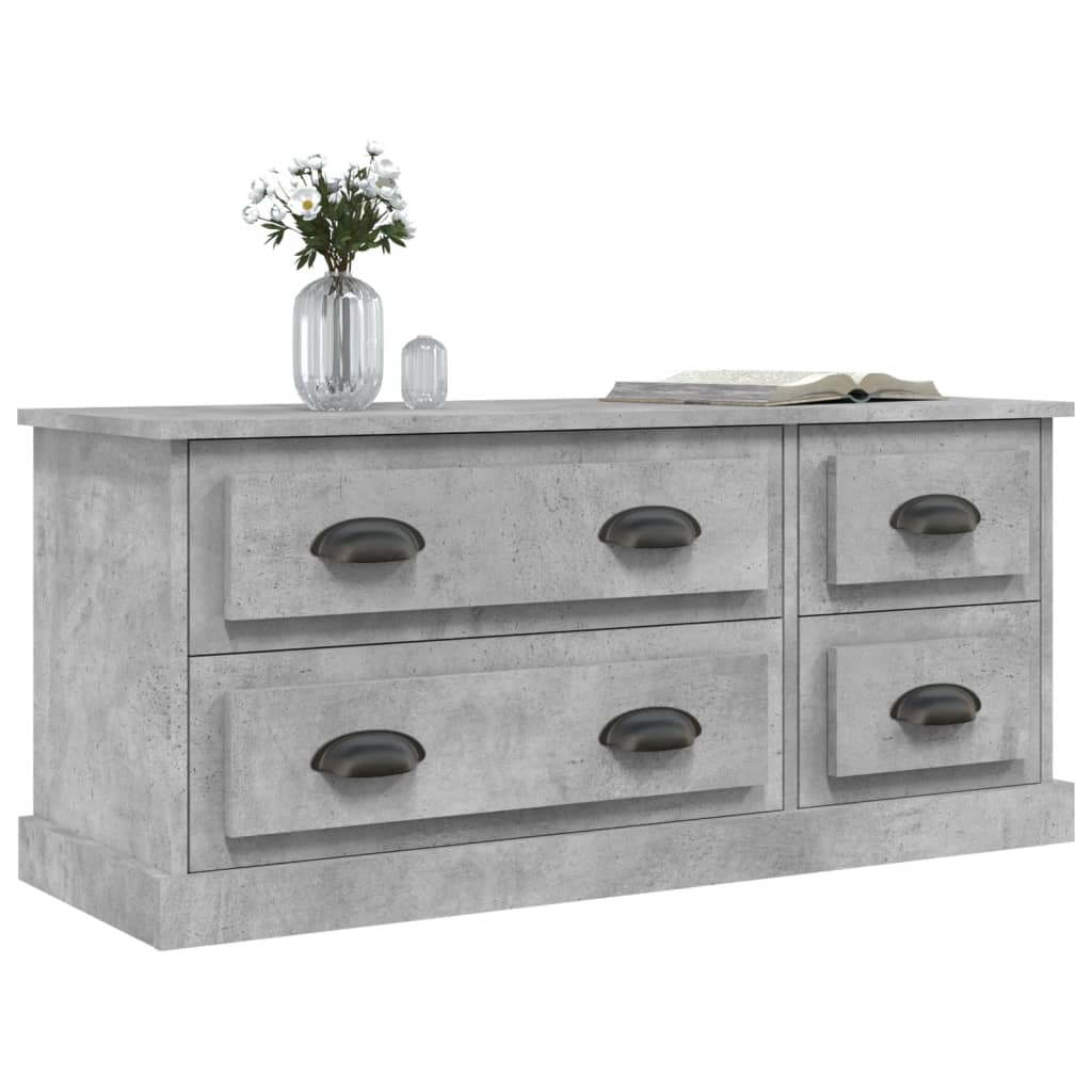 vidaXL Meuble TV gris béton 100x35,5x45 cm bois d'ingénierie - Image 4