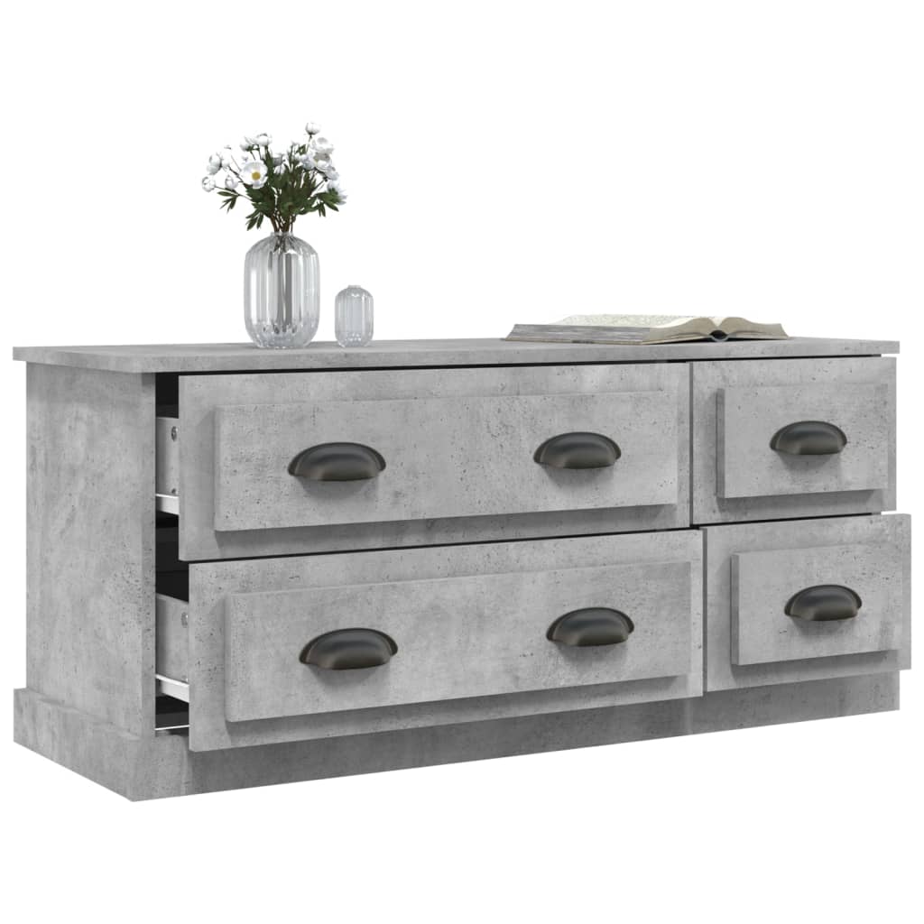 vidaXL Meuble TV gris béton 100x35,5x45 cm bois d'ingénierie - Image 5