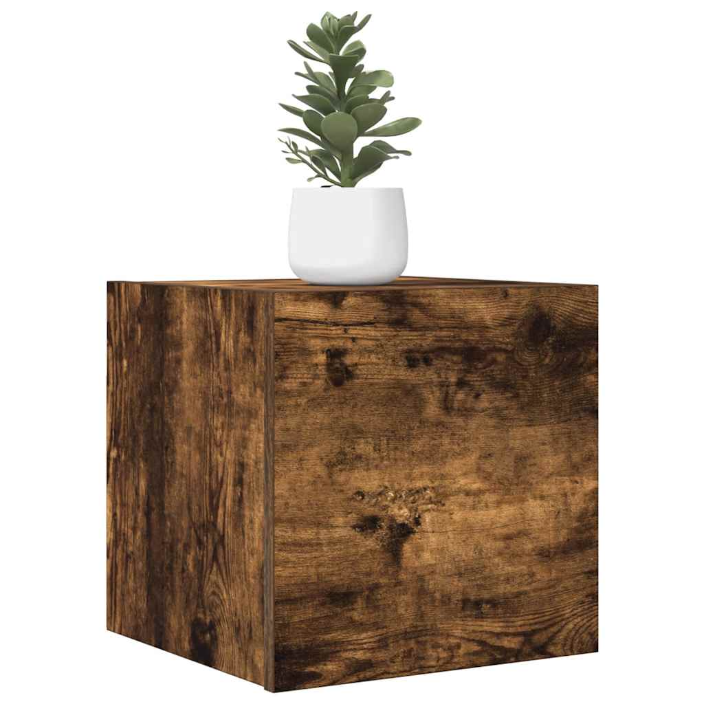 vidaXL Meuble TV mural Chêne fumé 30,5x30x30 cm