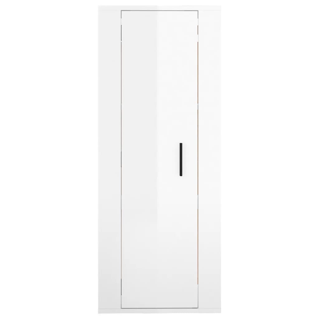 vidaXL Meuble TV mural Blanc brillant 40x34,5x100 cm - Image 5