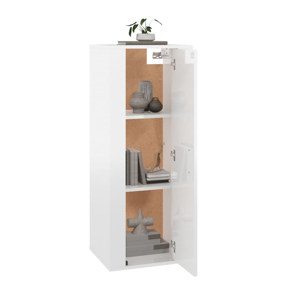 vidaXL Meuble TV mural Blanc brillant 40x34,5x100 cm - Image 3