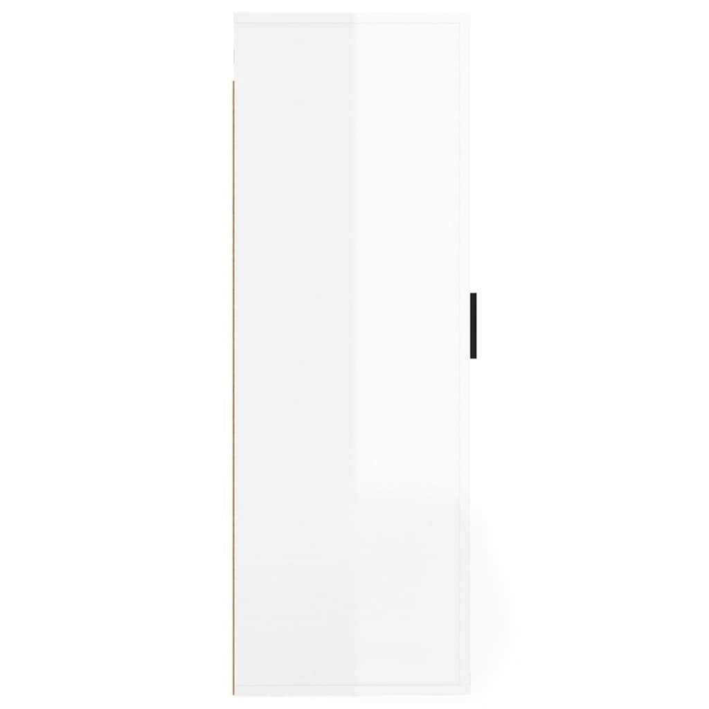 vidaXL Meuble TV mural Blanc brillant 40x34,5x100 cm - Image 6