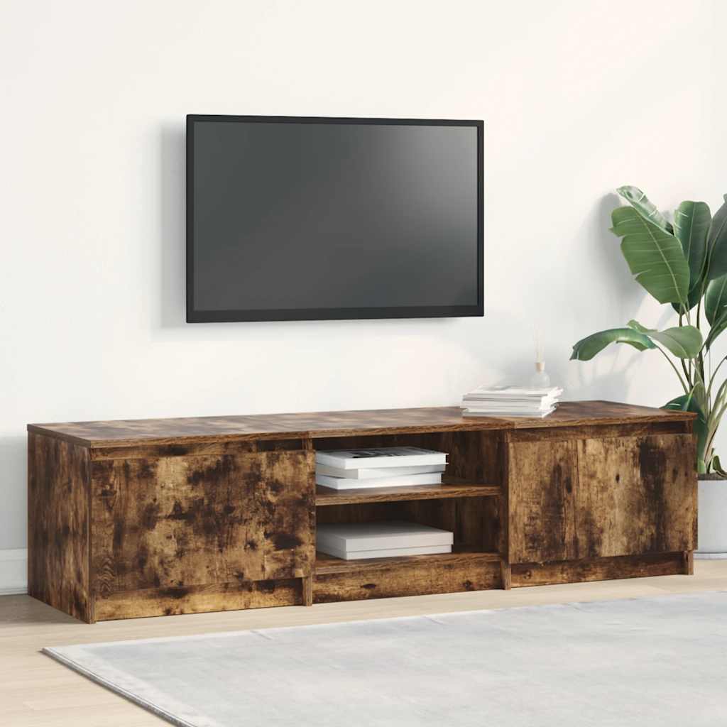 vidaXL Meuble TV Chêne fumé 140x40x35,5 cm Bois d'ingénierie