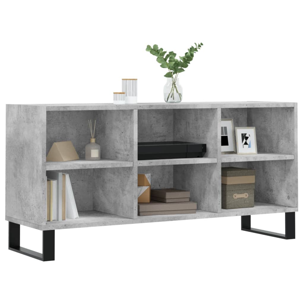vidaXL Meuble TV gris béton 103,5x30x50 cm bois d'ingénierie - Image 3