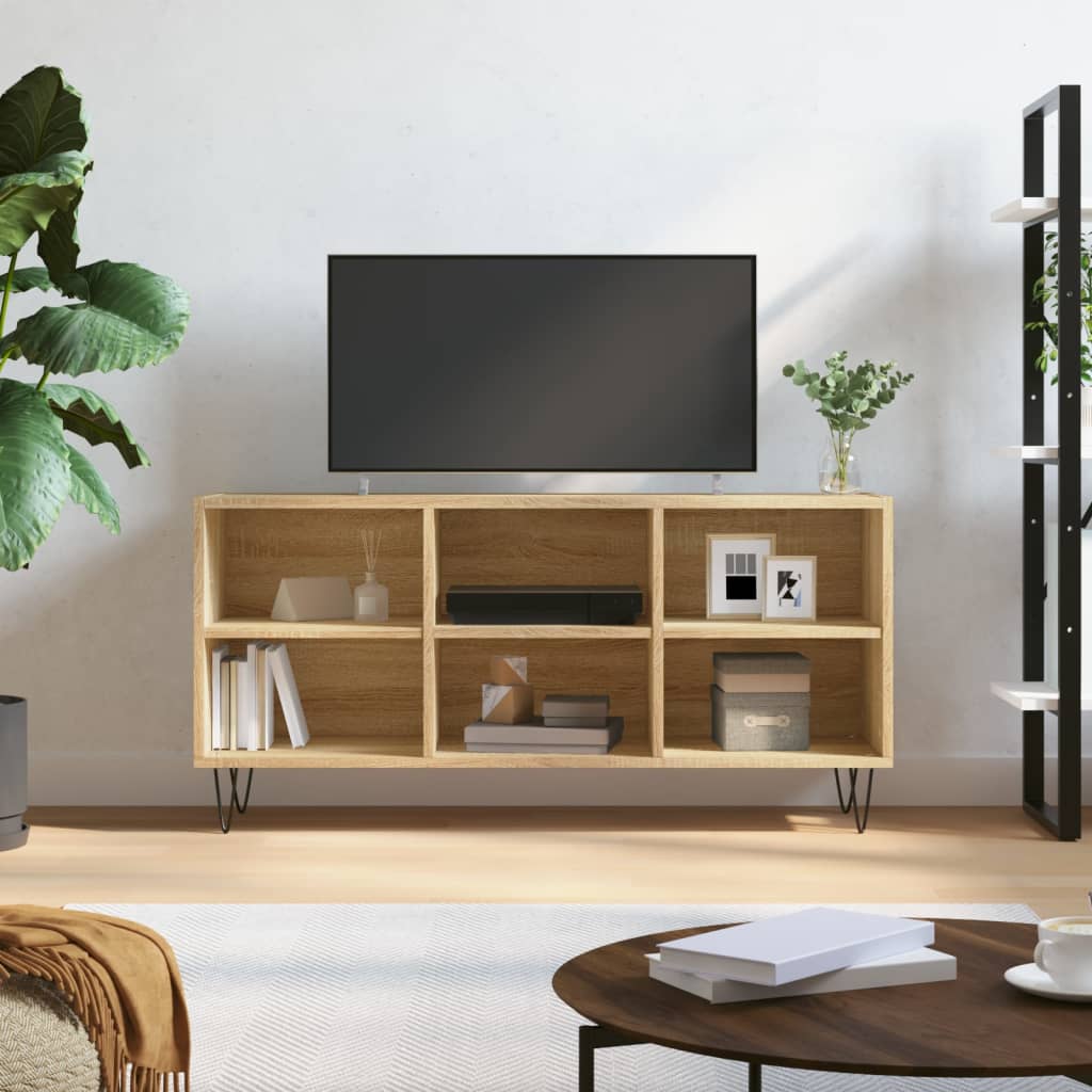 vidaXL Meuble TV chêne sonoma 103,5x30x50 cm bois d'ingénierie