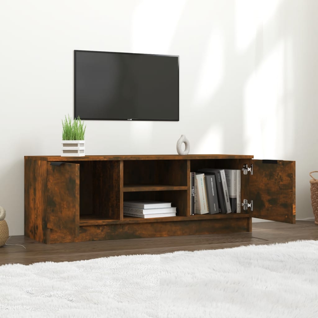 vidaXL Meuble TV Chêne fumé 102x35x36,5 cm Bois d'ingénierie - Image 6