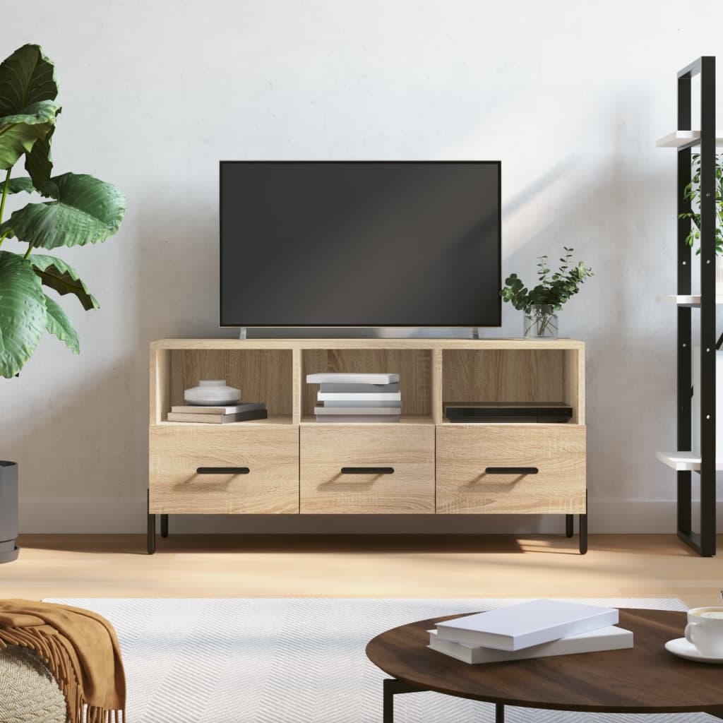 vidaXL Meuble TV chêne sonoma 102x36x50 cm bois d'ingénierie