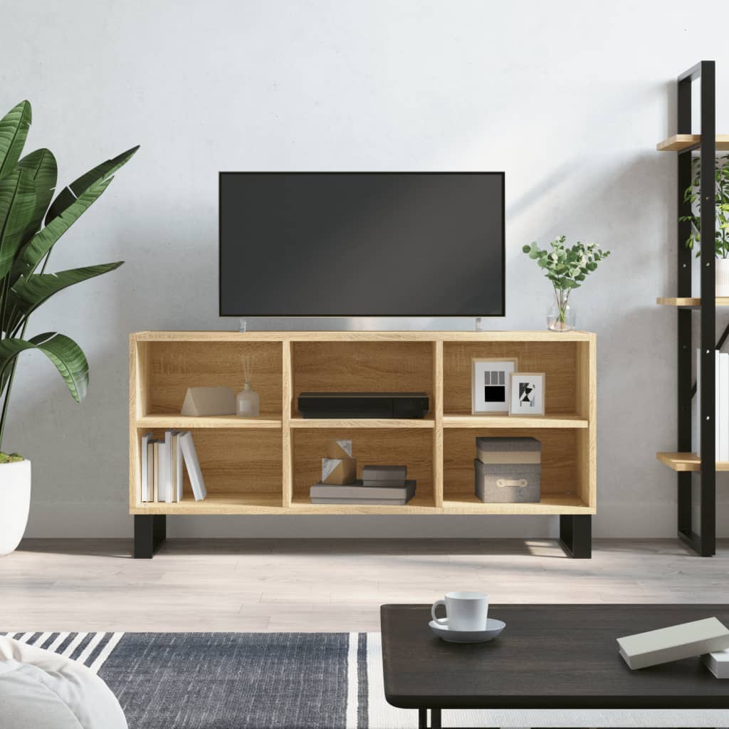 vidaXL Meuble TV chêne sonoma 103,5x30x50 cm bois d'ingénierie