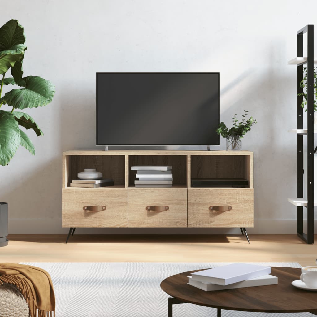 vidaXL Meuble TV chêne sonoma 102x36x50 cm bois d'ingénierie