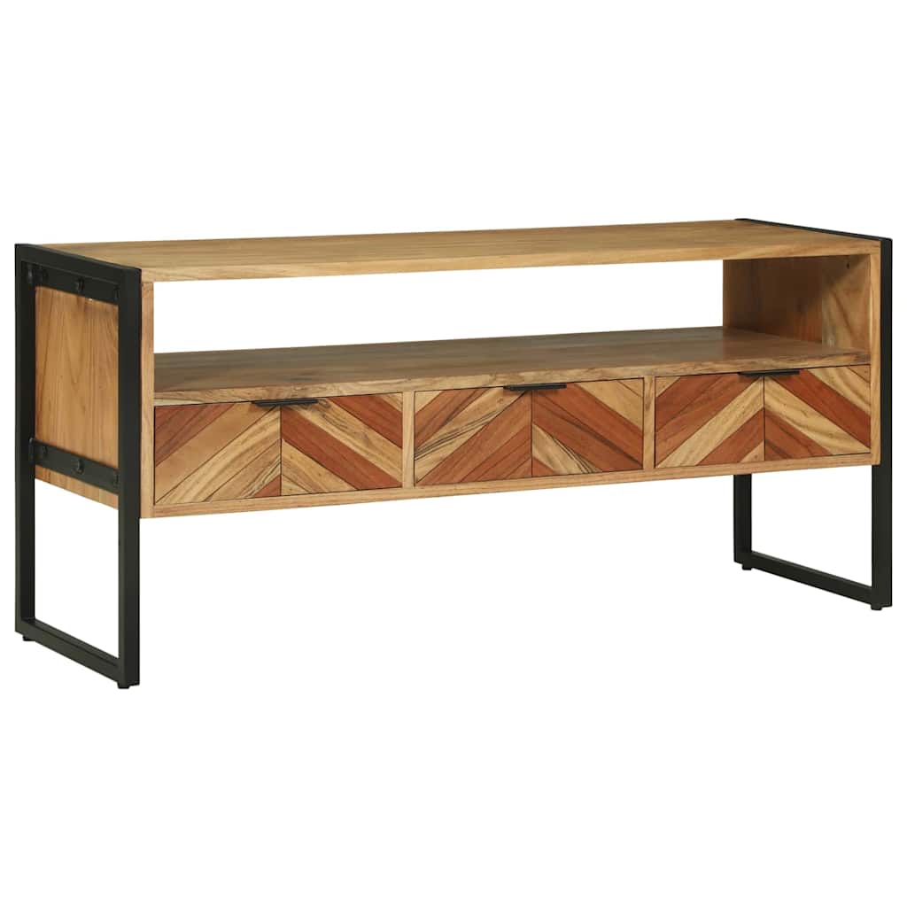 vidaXL Meuble TV Marron 100 x 35 x 50 cm Bois d'acacia massif