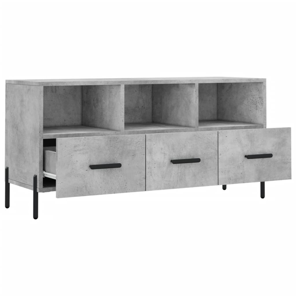 vidaXL Meuble TV gris béton 102x36x50 cm bois d'ingénierie - Image 6