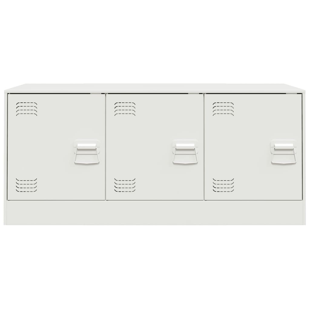 vidaXL Meuble TV blanc 99x39x44 cm acier - Image 6
