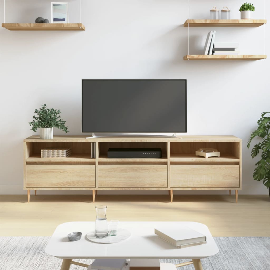 vidaXL Meuble TV chêne sonoma 150x30x44,5 cm bois d'ingénierie