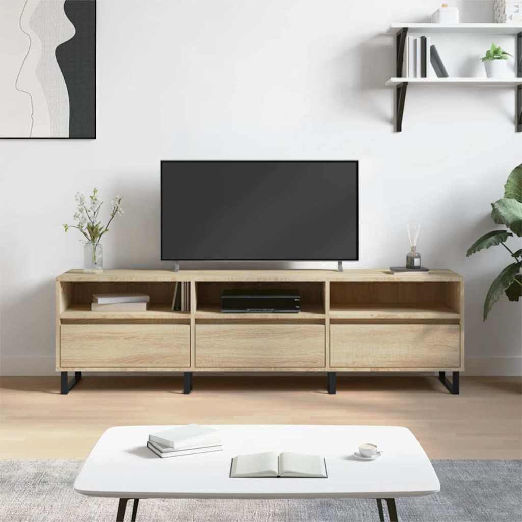 vidaXL Meuble TV chêne sonoma 150x30x44,5 cm bois d'ingénierie