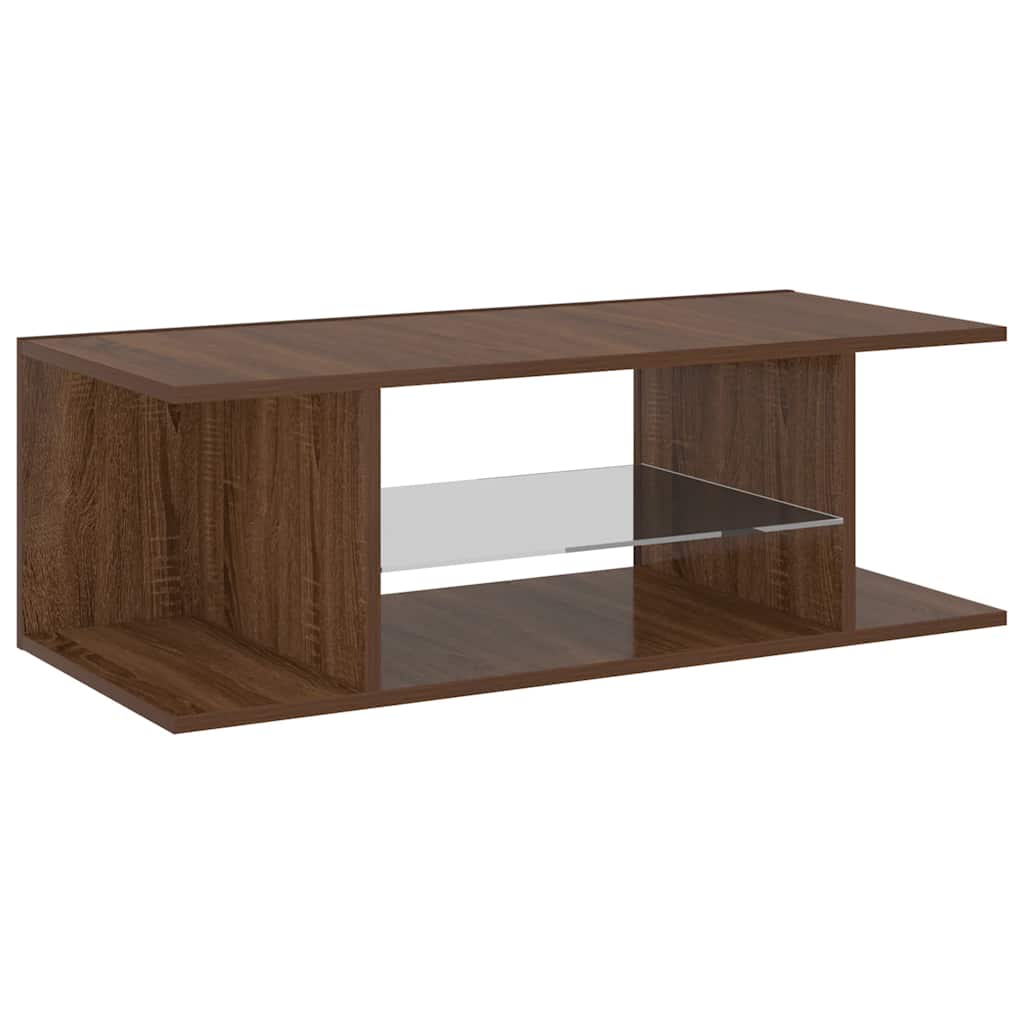 vidaXL Meuble TV avec lumières LED Chêne marron 90x39x30 cm - Image 6