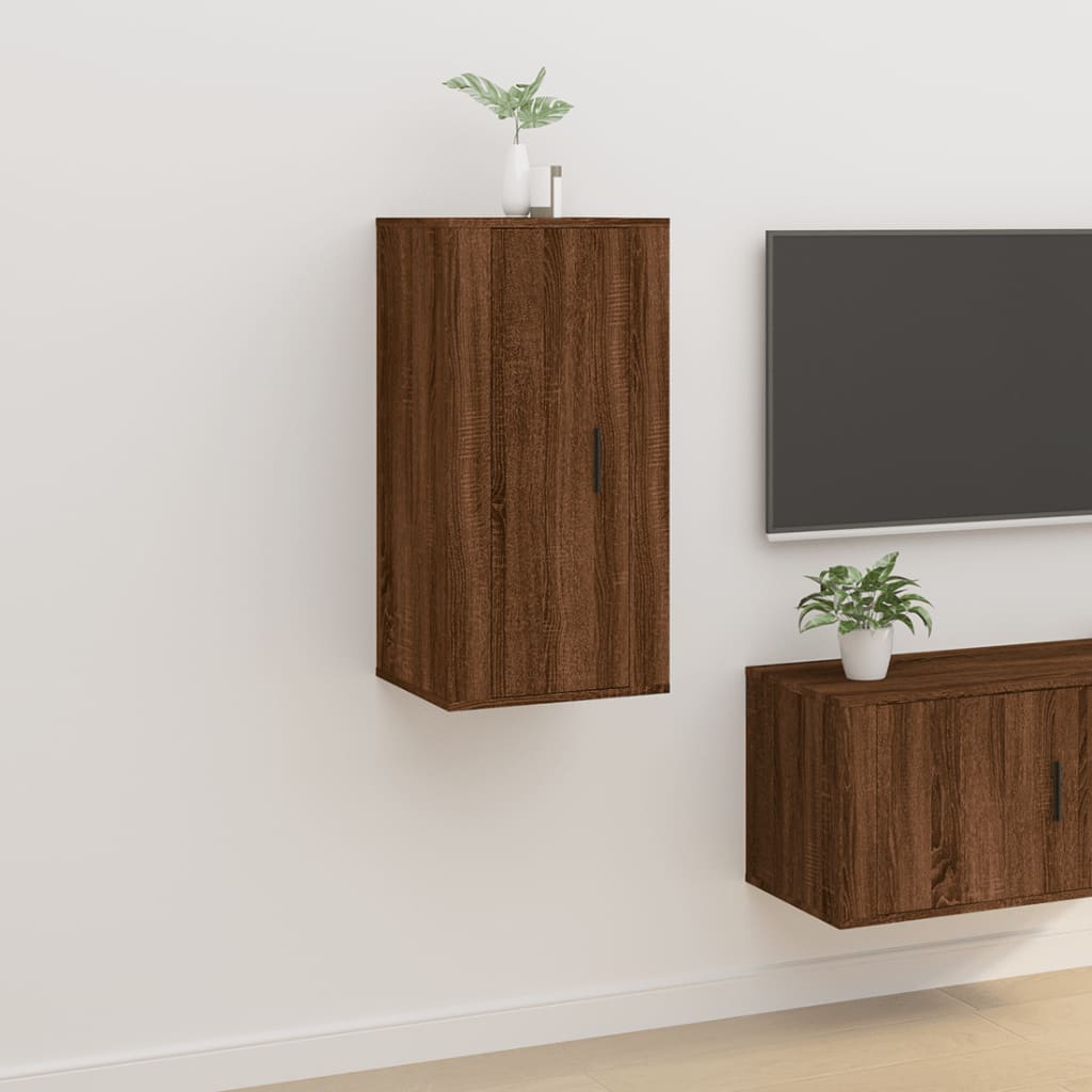 vidaXL Meuble TV mural Chêne marron 40x34,5x80 cm